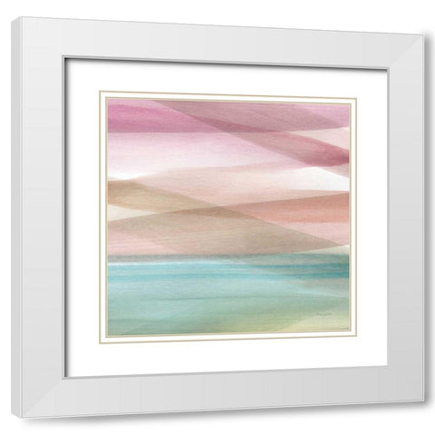 Soft Summer V White Modern Wood Framed Art Print with Double Matting by Charro, Mercedes Lopez