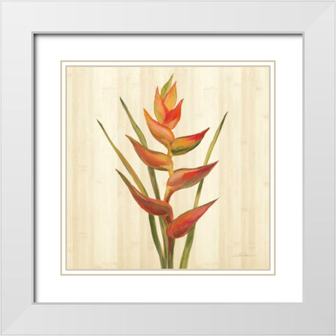 Tropical Garden I White Modern Wood Framed Art Print with Double Matting by Vassileva, Silvia