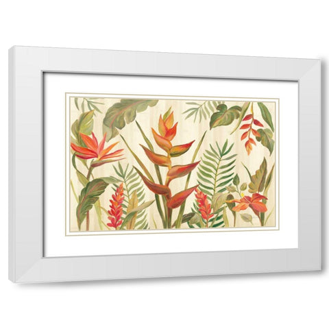 Tropical Garden VII White Modern Wood Framed Art Print with Double Matting by Vassileva, Silvia