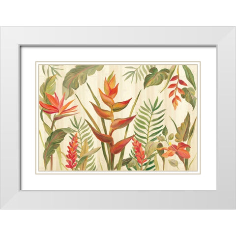 Tropical Garden VII White Modern Wood Framed Art Print with Double Matting by Vassileva, Silvia