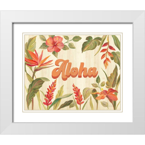 Tropical Garden VIII White Modern Wood Framed Art Print with Double Matting by Vassileva, Silvia