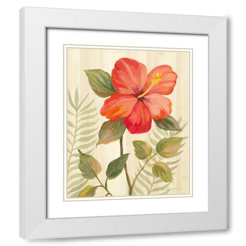 Tropical Garden XI White Modern Wood Framed Art Print with Double Matting by Vassileva, Silvia