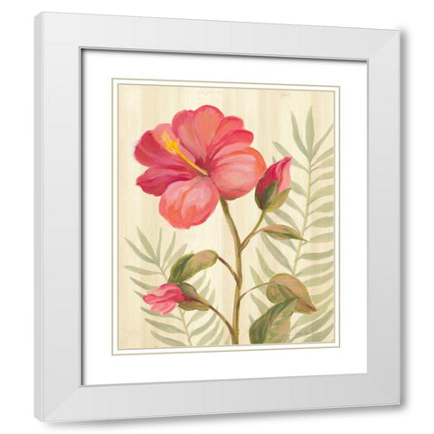 Tropical Garden XII White Modern Wood Framed Art Print with Double Matting by Vassileva, Silvia