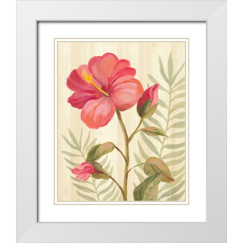 Tropical Garden XII White Modern Wood Framed Art Print with Double Matting by Vassileva, Silvia