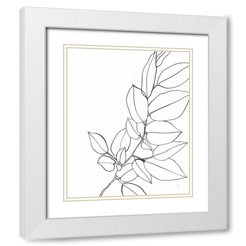 Magnolia Branch II White Modern Wood Framed Art Print with Double Matting by Panganiban, Karyn
