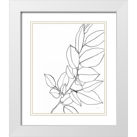 Magnolia Branch II White Modern Wood Framed Art Print with Double Matting by Panganiban, Karyn
