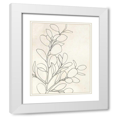 Eucalyptus I White Modern Wood Framed Art Print with Double Matting by Panganiban, Karyn