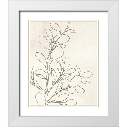 Eucalyptus I White Modern Wood Framed Art Print with Double Matting by Panganiban, Karyn