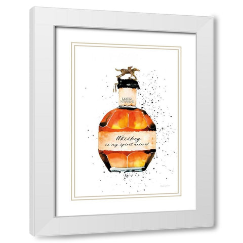 Whiskey Spirit Animal White Modern Wood Framed Art Print with Double Matting by Charro, Mercedes Lopez