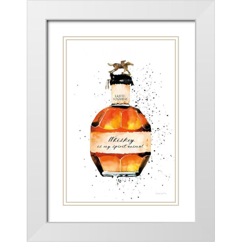 Whiskey Spirit Animal White Modern Wood Framed Art Print with Double Matting by Charro, Mercedes Lopez