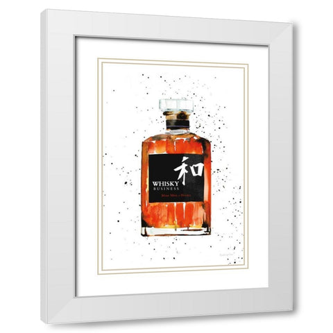 Whisky Business White Modern Wood Framed Art Print with Double Matting by Charro, Mercedes Lopez