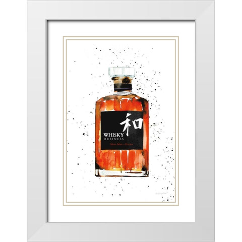 Whisky Business White Modern Wood Framed Art Print with Double Matting by Charro, Mercedes Lopez