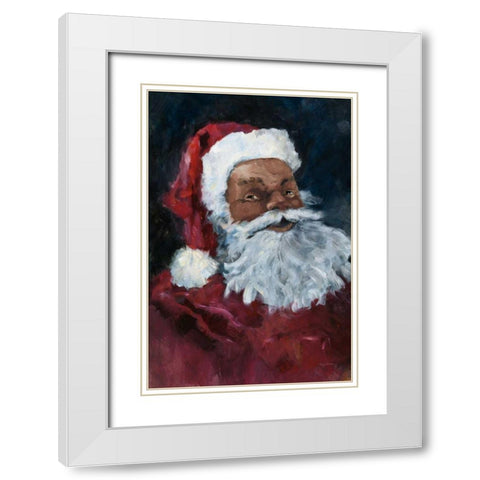 Jolly Santa II Crop White Modern Wood Framed Art Print with Double Matting by Tillmon, Avery