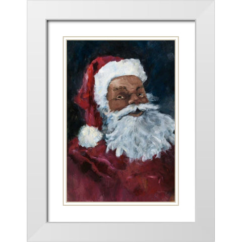 Jolly Santa II Crop White Modern Wood Framed Art Print with Double Matting by Tillmon, Avery