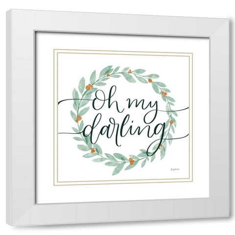 Sage Sayings Wreath I White Modern Wood Framed Art Print with Double Matting by Thorns, Becky