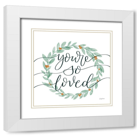 Sage Sayings Wreath II White Modern Wood Framed Art Print with Double Matting by Thorns, Becky