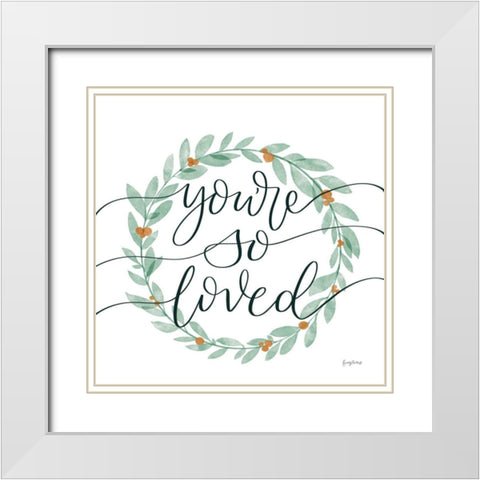 Sage Sayings Wreath II White Modern Wood Framed Art Print with Double Matting by Thorns, Becky