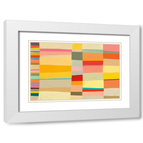 Sunshine Stripes I White Modern Wood Framed Art Print with Double Matting by Davies, Jane