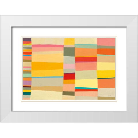 Sunshine Stripes I White Modern Wood Framed Art Print with Double Matting by Davies, Jane