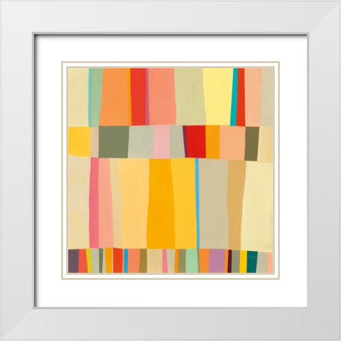 Sunshine Stripes II White Modern Wood Framed Art Print with Double Matting by Davies, Jane