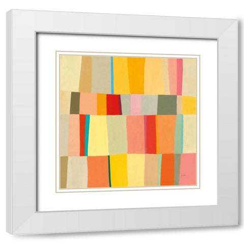 Sunshine Stripes III White Modern Wood Framed Art Print with Double Matting by Davies, Jane