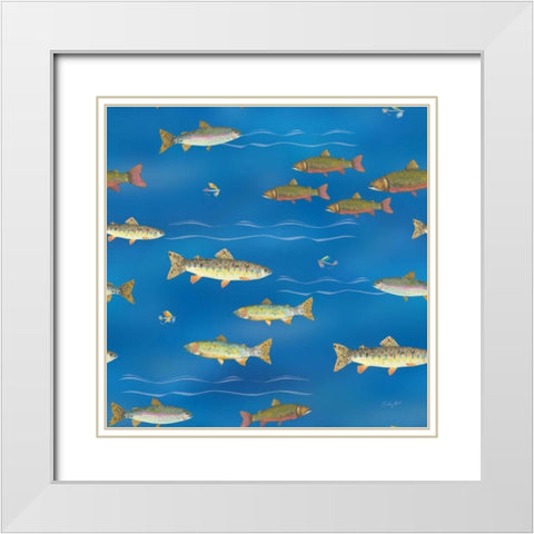 Angling in The Stream Pattern IB White Modern Wood Framed Art Print with Double Matting by Prahl, Courtney