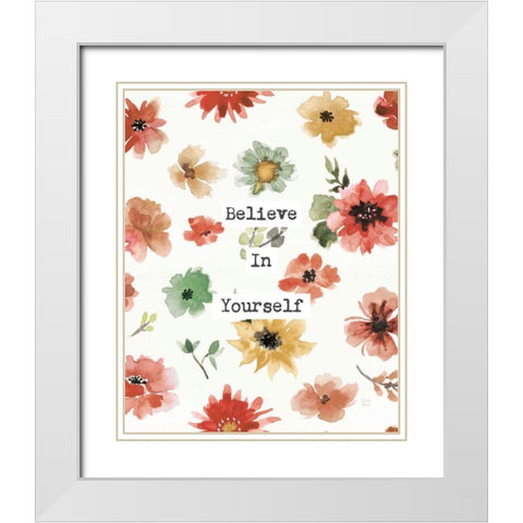 Sweet Southwest Believe White Modern Wood Framed Art Print with Double Matting by June, Dina