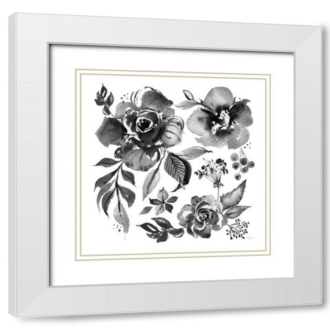 Delft Delight III Black No Words White Modern Wood Framed Art Print with Double Matting by Rice, Kristy
