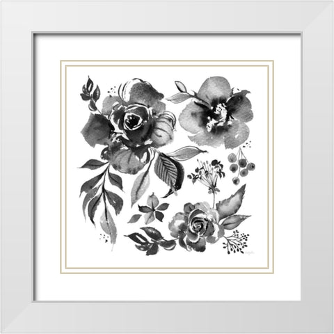 Delft Delight III Black No Words White Modern Wood Framed Art Print with Double Matting by Rice, Kristy