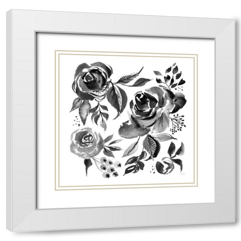 Delft Delight IV Black No Words White Modern Wood Framed Art Print with Double Matting by Rice, Kristy