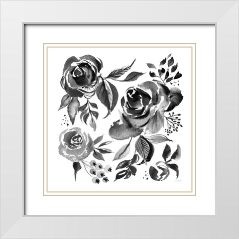 Delft Delight IV Black No Words White Modern Wood Framed Art Print with Double Matting by Rice, Kristy