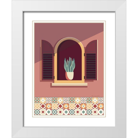 Warm Window Lisboa White Modern Wood Framed Art Print with Double Matting by Escalante, Omar