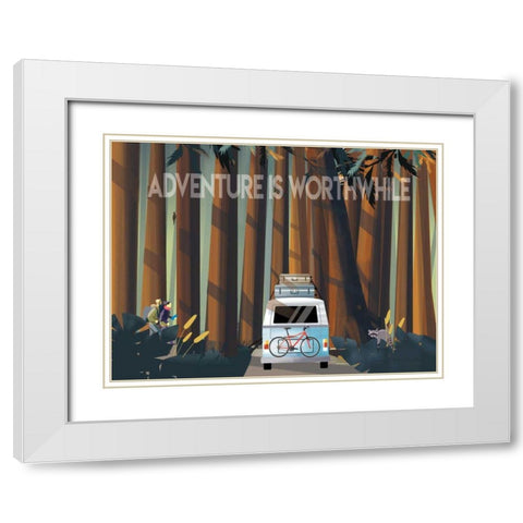 Into the Woods White Modern Wood Framed Art Print with Double Matting by Escalante, Omar