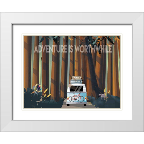 Into the Woods White Modern Wood Framed Art Print with Double Matting by Escalante, Omar
