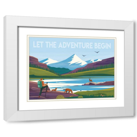 Let the Adventure White Modern Wood Framed Art Print with Double Matting by Escalante, Omar