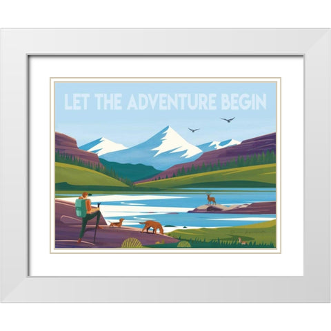 Let the Adventure White Modern Wood Framed Art Print with Double Matting by Escalante, Omar
