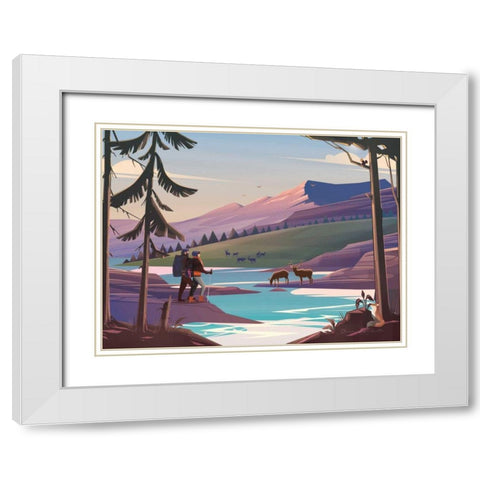 The River White Modern Wood Framed Art Print with Double Matting by Escalante, Omar
