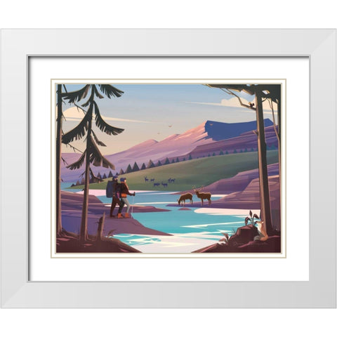 The River White Modern Wood Framed Art Print with Double Matting by Escalante, Omar