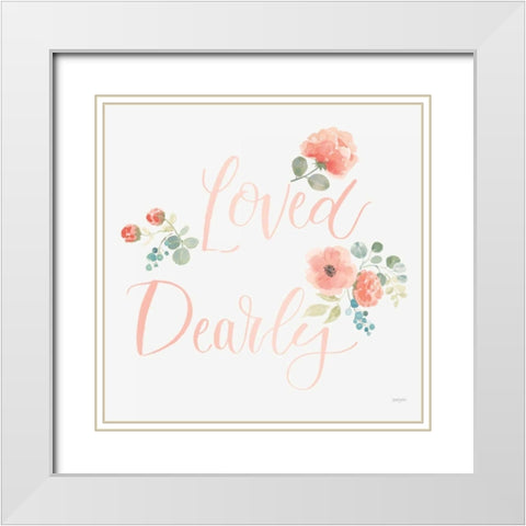 Blooming Delight VI Blush Loved White Modern Wood Framed Art Print with Double Matting by Jackson, Jenaya