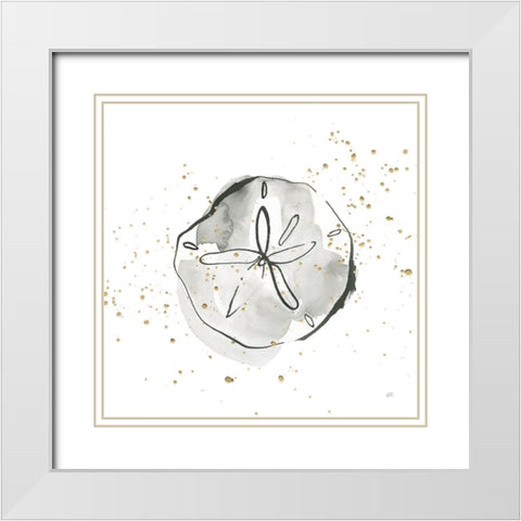 Sand Dollar I White Modern Wood Framed Art Print with Double Matting by Paschke, Chris