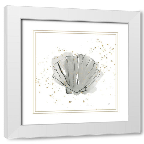Sea Scallop White Modern Wood Framed Art Print with Double Matting by Paschke, Chris