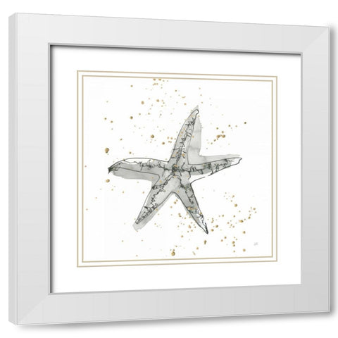 Starfish I White Modern Wood Framed Art Print with Double Matting by Paschke, Chris