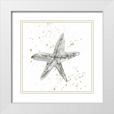 Starfish I White Modern Wood Framed Art Print with Double Matting by Paschke, Chris