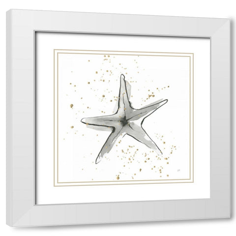 Starfish II White Modern Wood Framed Art Print with Double Matting by Paschke, Chris