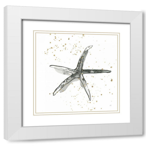 Starfish III White Modern Wood Framed Art Print with Double Matting by Paschke, Chris