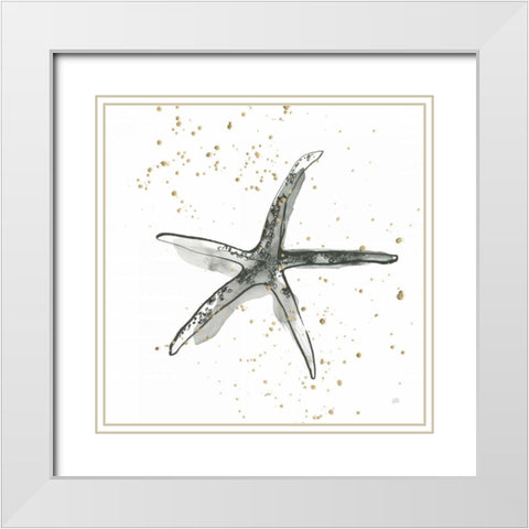 Starfish III White Modern Wood Framed Art Print with Double Matting by Paschke, Chris