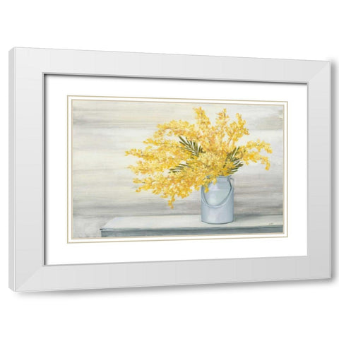 Golden Fall Cuttings White Modern Wood Framed Art Print with Double Matting by Purinton, Julia