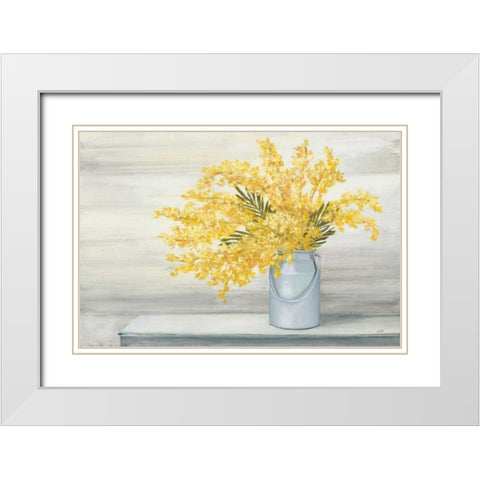 Golden Fall Cuttings White Modern Wood Framed Art Print with Double Matting by Purinton, Julia