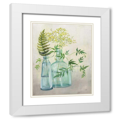 Woodland Greenery I White Modern Wood Framed Art Print with Double Matting by Purinton, Julia