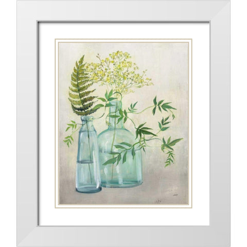 Woodland Greenery I White Modern Wood Framed Art Print with Double Matting by Purinton, Julia